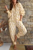 Daughter Of Ibiza Indira Balloon Sleeve Shirt Ochre & Rose Pre order 14 days
